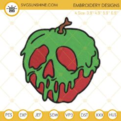 Poison Apple Embroidery Designs, Snow White Poison Apple Embroidery Design File