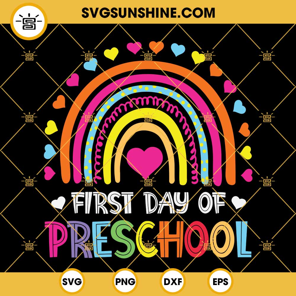 Preschool Back To School SVG Happy First Day Of Preschool SVG PNG DXF