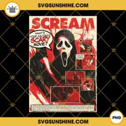 Scream GhostFace PNG, What's Your Favorite Scary Movie PNG, Scary Horror Movie Halloween PNG