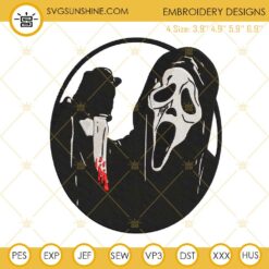 Scream Ghostface Knife Embroidery Designs, Ghostface Machine Embroidery Design File