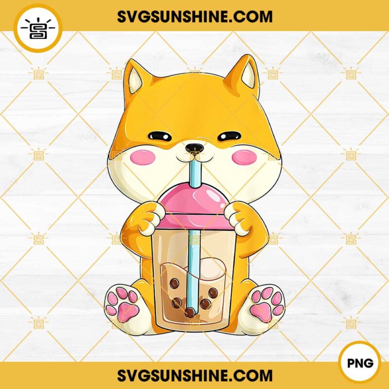Shiba Inu Kawaii Bubble Boba Tea SVG PNG