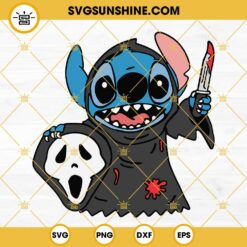 Stitch Ghostface Scream SVG, Stitch Horror Movie Halloween SVG