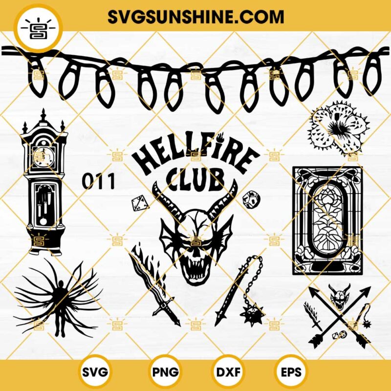 Stranger Things 4 SVG Bundle, Hellfire Club SVG, Vecna SVG PNG DXF EPS Vector Clipart