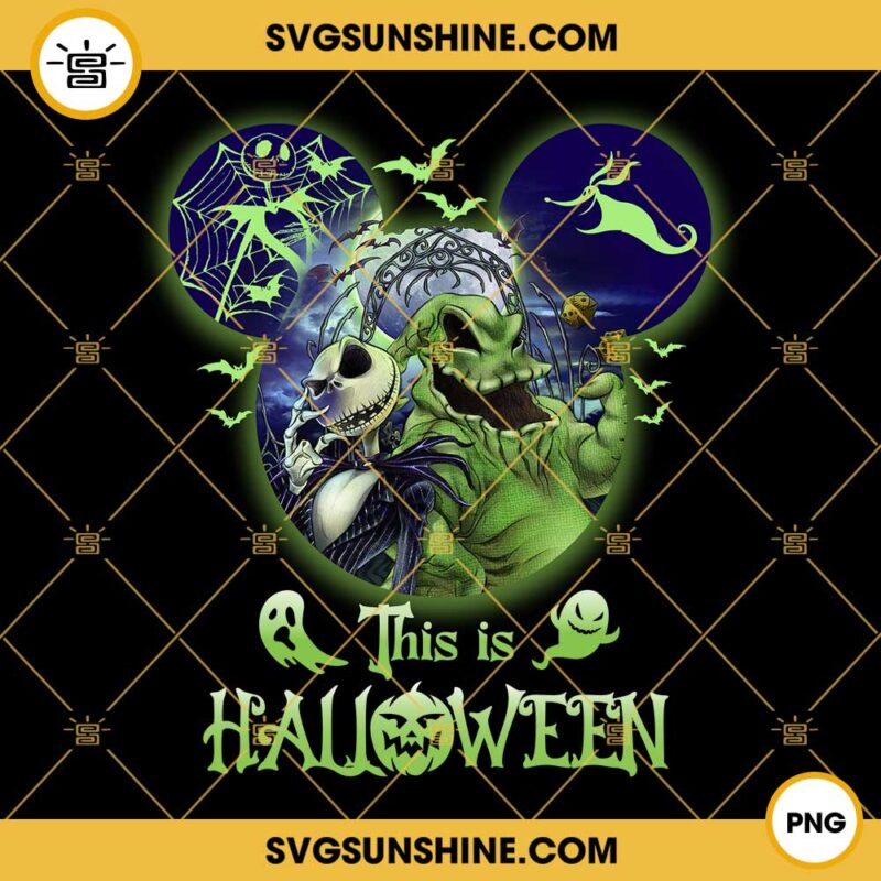This Is Halloween PNG, Happy Halloween 2022 PNG, Disney Mickey Head Jack Skellington Oogie Boogie PNG