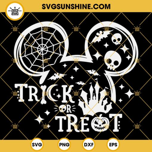 Trick Or Treat SVG, Happy Halloween SVG, Mouse Ears SVG, Pumpkin SVG, Halloween SVG