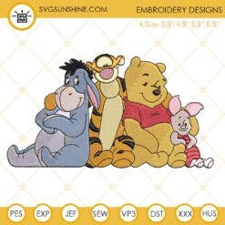 Winnie The Pooh Friends Embroidery Designs, Winnie The Pooh Machine Embroidery Designs