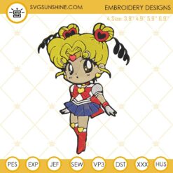 Baby Sailor Moon Embroidery Designs, Sailor Moon Embroidery Design File