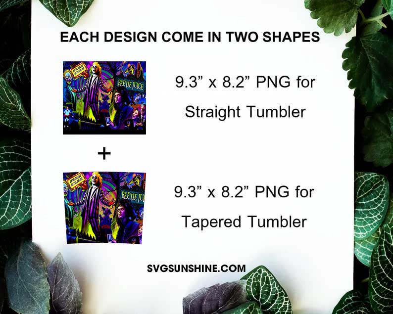Beetlejuice Tumbler Design PNG File Digital Download, Happy Halloween Tumbler Design PNG