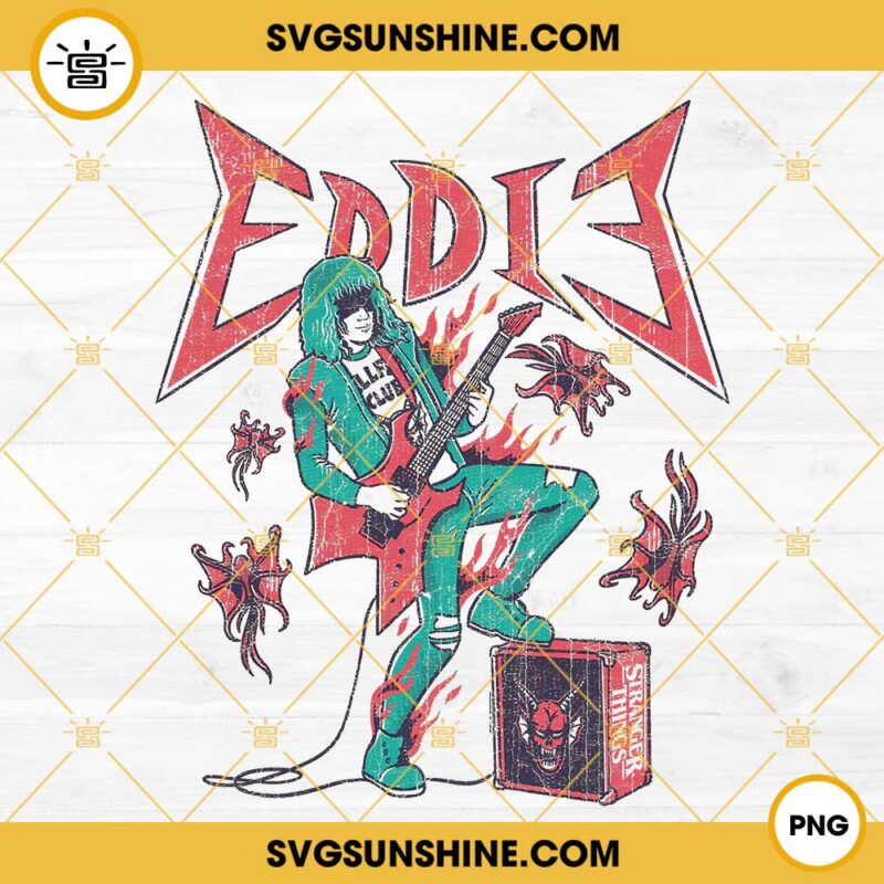 Eddie Munson Guitar Art PNG, Stranger Things Season 4 Hellfire Club PNG
