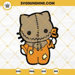 Hello Kitty Halloween Pumpkin SVG, Kawaii Kitty Cutie Pumpkins SVG
