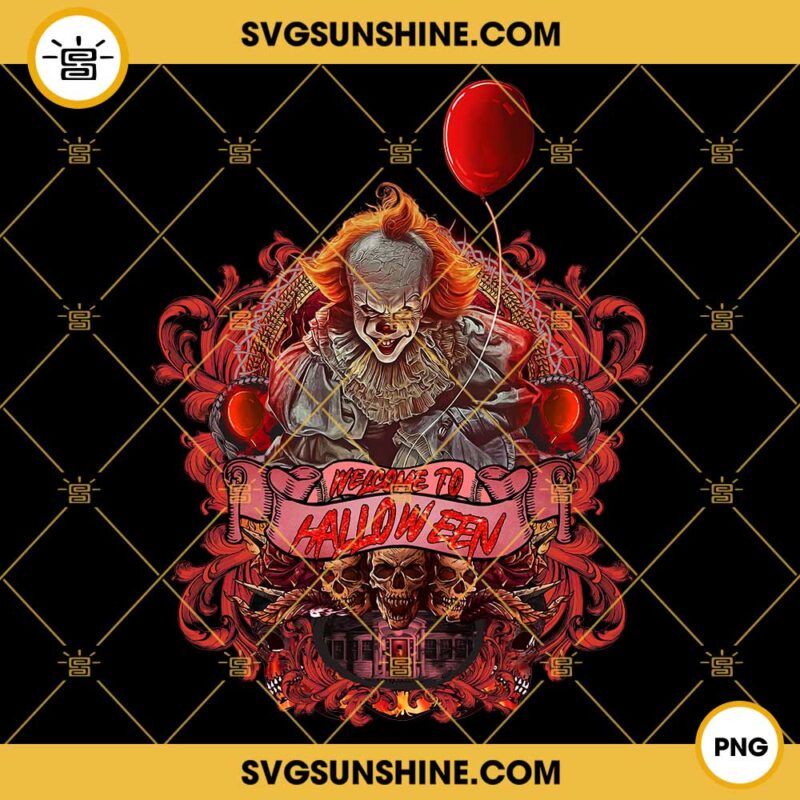 Horror Clown Pennywise PNG, Welcome To Halloween PNG