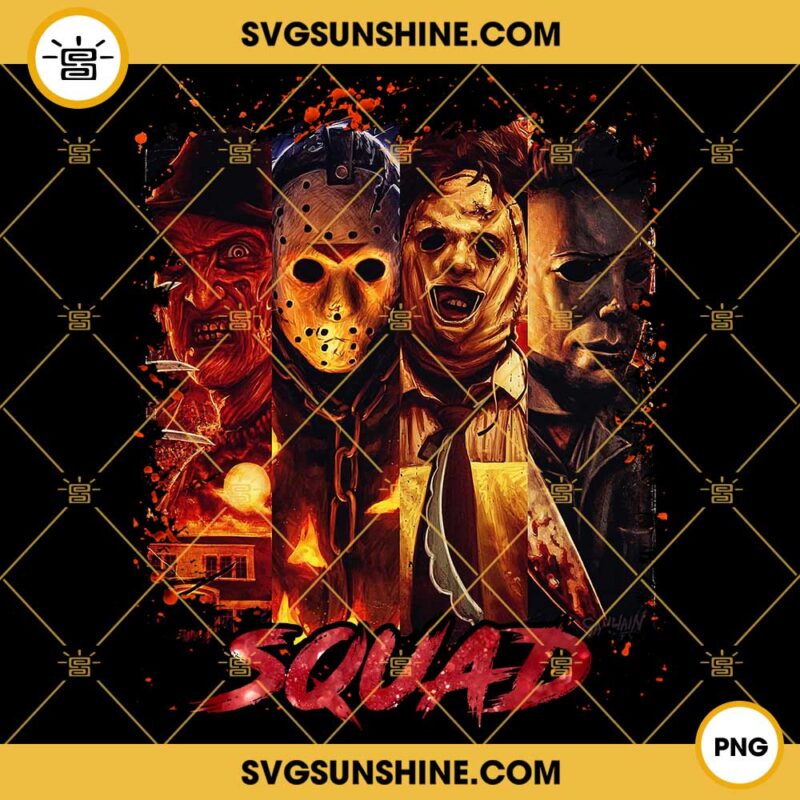 Horror Movie Squad PNG, Jason Voorhees PNG, Michael Myers PNG, Freddy Krueger PNG, Leatherface PNG