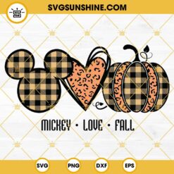 Mickey Mouse Love Fall SVG, Fall Pumpkin SVG, Hello Fall SVG, Autumn SVG, Pumpkin SVG