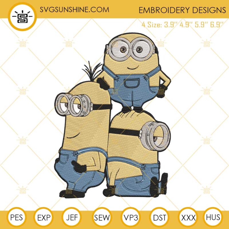 Minions Embroidery Designs, Minions Machine Embroidery Design