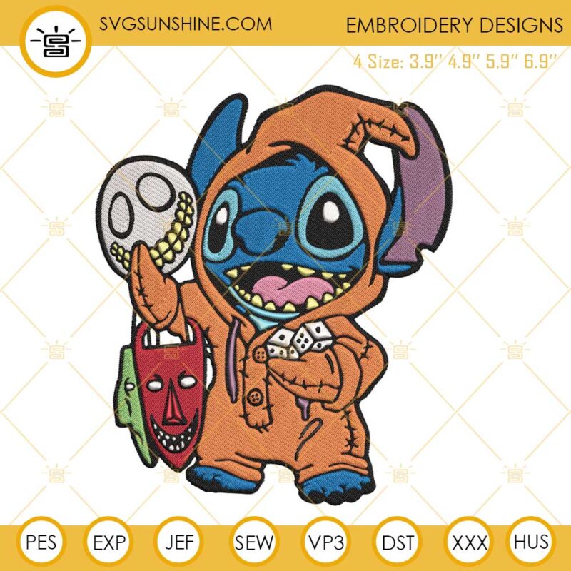 Stitch Halloween Embroidery Designs, Stitch Oogie Boogie Nightmare Before Christmas Embroidery Design File