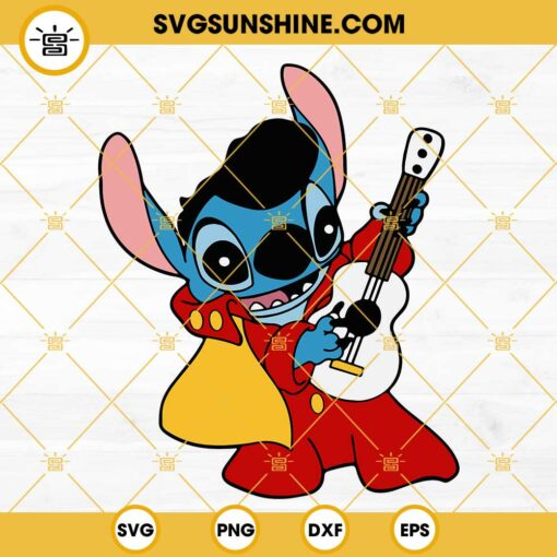 Stitch As Elvis SVG, Elvis Presley SVG, Stitch Music SVG