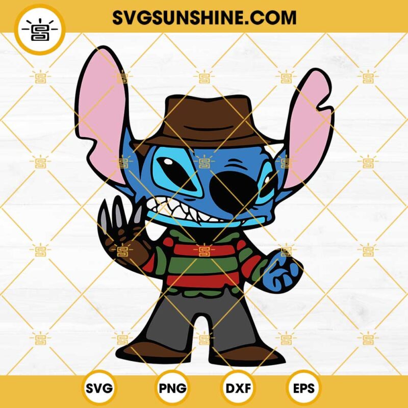 Stitch Freddy Krueger SVG, Halloween Stitch SVG, Freddy Krueger SVG