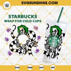 Beetlejuice Starbucks Cup SVG, Halloween Full Wrap For Starbucks Cold Cup SVG PNG DXF EPS