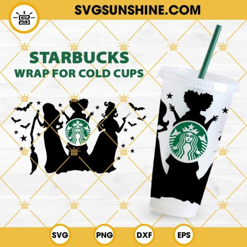 Full Wrap Hocus Pocus Starbucks Cup SVG, Halloween Starbucks Cold Cup SVG