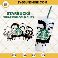 Full Wrap Horror Movies Starbucks Cup SVG, Halloween Full Wrap For Starbucks Cold Cup SVG