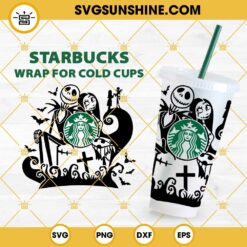 Halloween Jack And Sally Starbucks Cup SVG, Full Wrap For Starbucks Cold Cup SVG