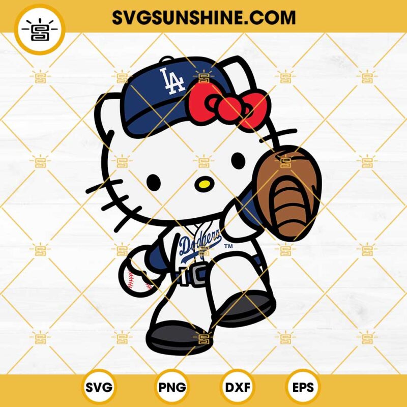 Hello Kitty LA Dodgers SVG, Los Angeles Dodgers SVG, Kitty Dodgers SVG