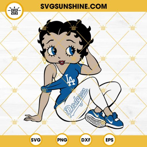 La Dodgers Betty Boop SVG, La Dodgers Girl SVG, La Dodgers Baseball SVG