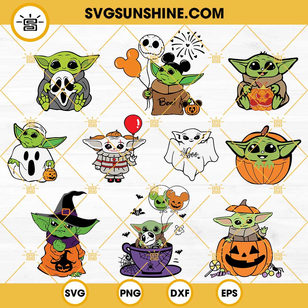 Baby Yoda Halloween SVG Bundle, Baby Yoda Star Wars Halloween SVG