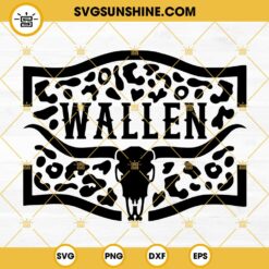 Wallen Cow Head Leopard Print SVG, Morgan Wallen SVG