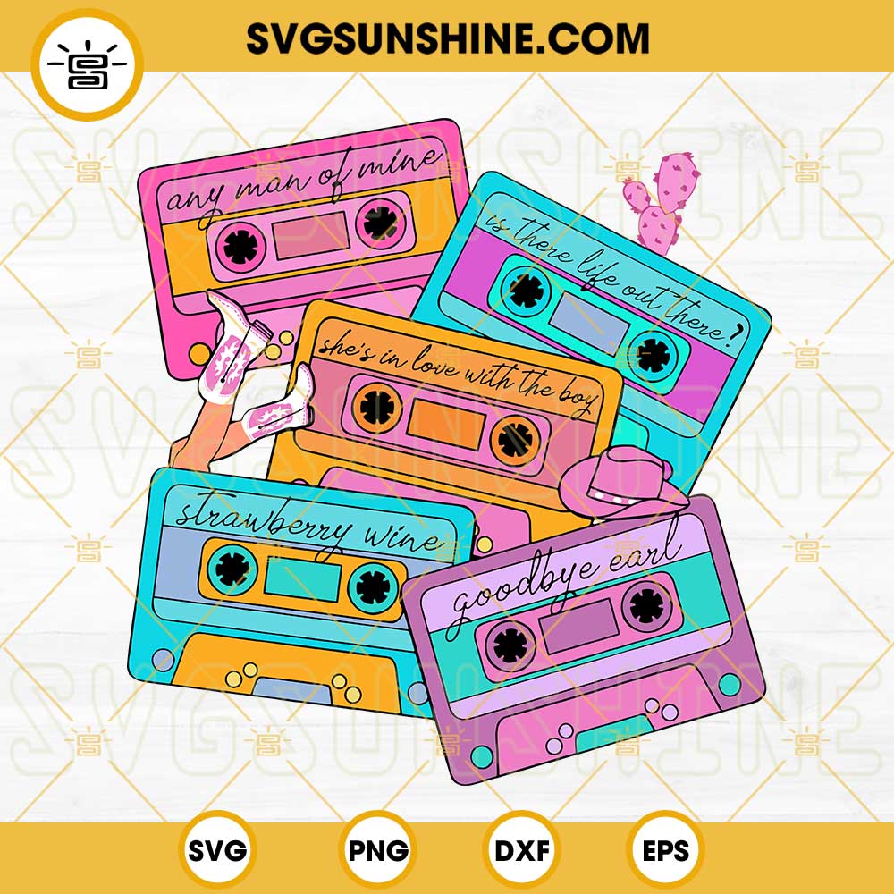 90s Country Cassette Tapes SVG, Retro Country And Western Cassette Tape’s SVG, Country Music SVG