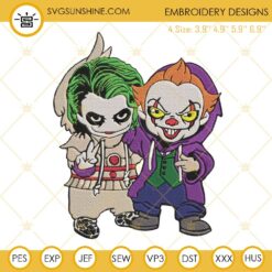 Baby Pennywise And Joker Embroidery Design File