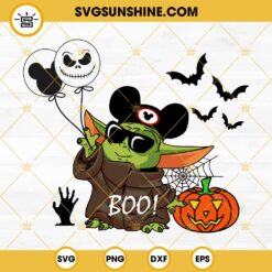 Baby Yoda Halloween SVG, Star Wars Halloween SVG, Baby Yoda Jack Skellington Balloon SVG