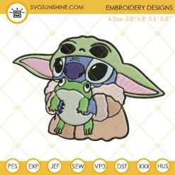 Baby Yoda With Heart Embroidery Designs, Baby Yoda Embroidery Design File, Baby Yoda Machine Embroidery Design
