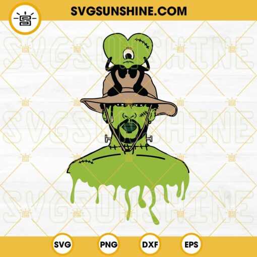 Bad Bunny Frankenstein Monster SVG, Bad Bunny Halloween SVG PNG DXF EPS Cut Files