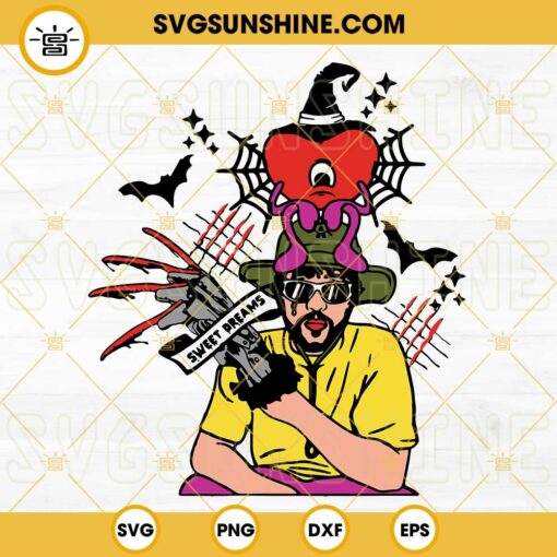Bad Bunny Freddy Krueger Glove SVG, Bad Bunny Un Verano Sin Ti Halloween SVG PNG DXF EPS Digital Download