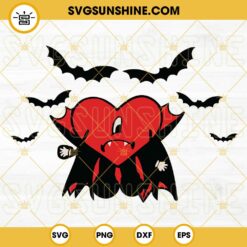 Bad Bunny Sad Heart Vampire Bats Halloween SVG PNG DXF EPS Cut Files