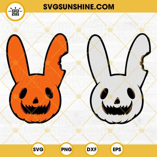 Bad Bunny Pumpkin Halloween SVG PNG DXF EPS Digital File Clipart