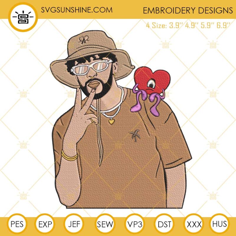 Bad Bunny Un Verano Sin Ti Machine Embroidery Design, Bad Bunny Embroidery Pattern