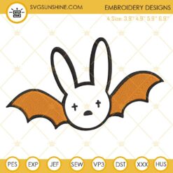 Bat Bad Bunny Logo Halloween Embroidery Designs
