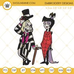 Beetlejuice And Lydia Embroidery Designs, Beetlejuice Embroidery Design File