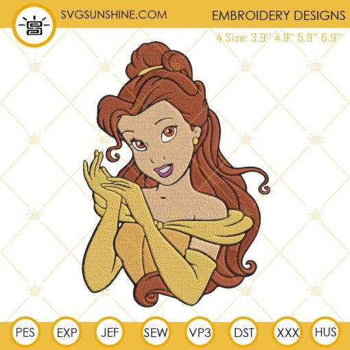 Belle Beauty And The Beast Machine Embroidery Design File