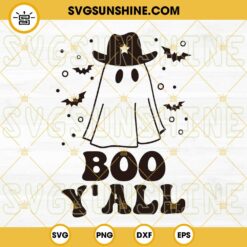 Boo Y'all Cowboy Ghost Halloween SVG, Western Ghost SVG, Halloween Wild West Spooky Season SVG