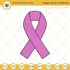 Breast Cancer Awareness Pink Ribbon Embroidery Design File
