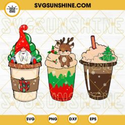 Christmas Coffee SVG PNG, Christmas Coffee Drink Late Cozy SVG, Santa Claus Iced Latte SVG PNG DXF EPS Design