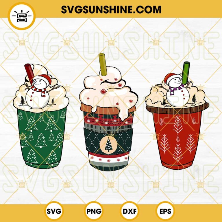 Christmas Coffee Latte SVG PNG DXF EPS Cut Files Vector Clipart