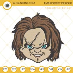 Chucky Embroidery Designs, Chucky Face Child's Play Machine Embroidery Design