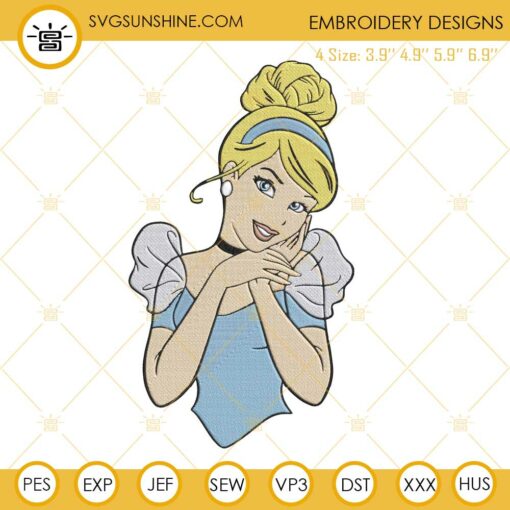 Cinderella Disney Princess Embroidery Design File
