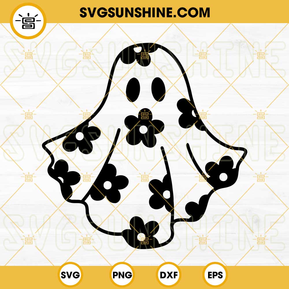 Floral Ghost Svg Ghost With Flowers Svg Ghost Face Sv - vrogue.co