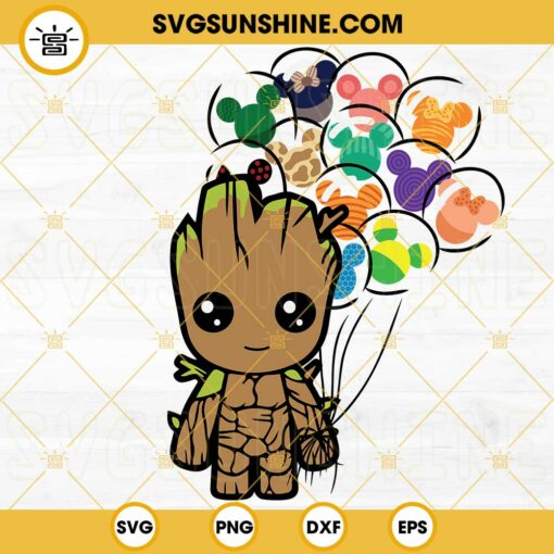 Disney BABY GROOT SVG, I'm Groot SVG, Baby Groot Mickey Balloon SVG PNG DXF EPS Cricut