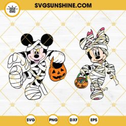 Disney Mickey Minnie Mouse Mummy SVG, Disney Halloween Mummy SVG